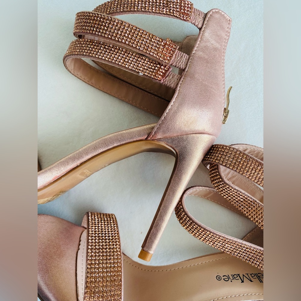 Champagne Rhinestone Heels - Picture 8 of 16